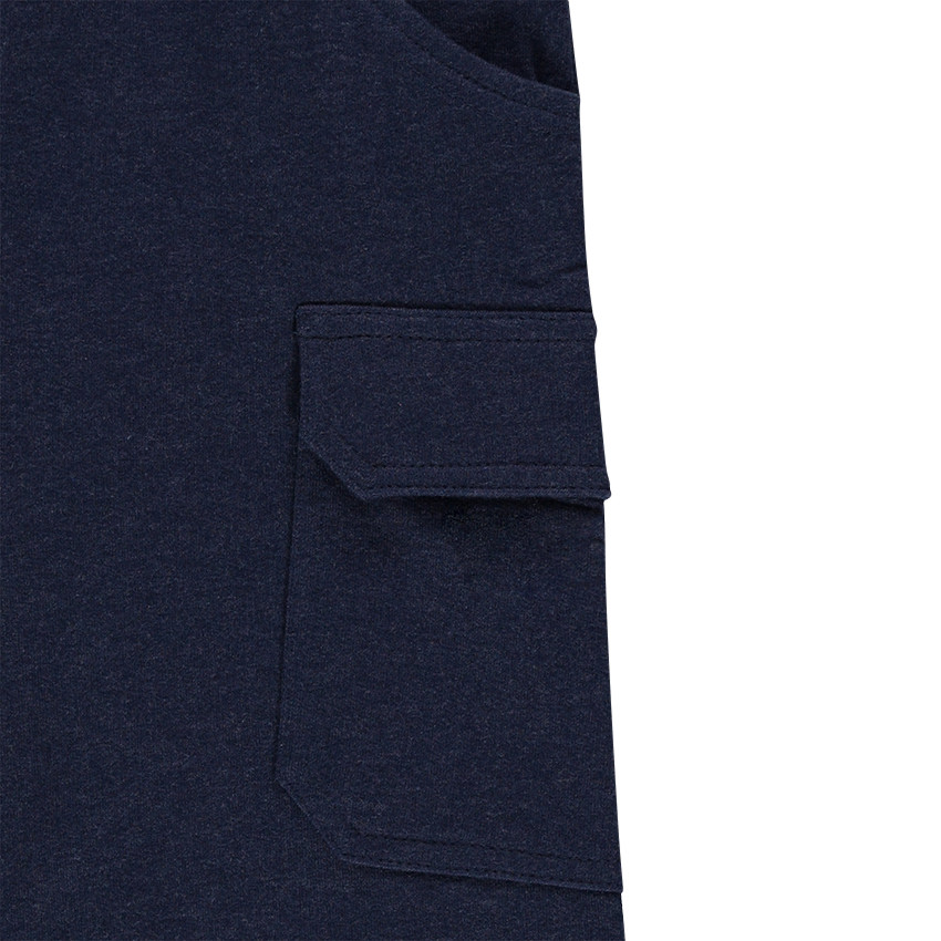 Júnior - Conjunto de camiseta de rayas y bermudas con bolsillos 