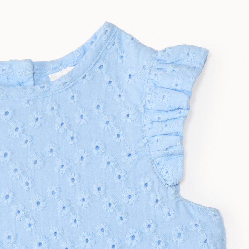 Monedero de bordado con mangas de volante para niña bebé 