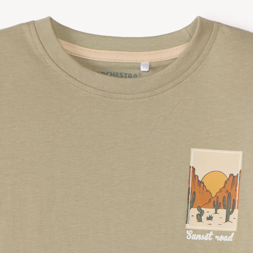 Camiseta de manga corta con estampado de desierto en la espalda niño. 