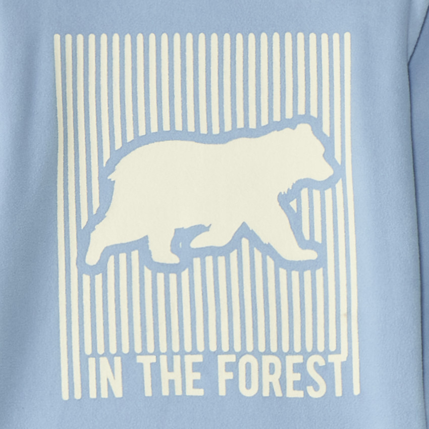 Pijama de 2 piezas de terciopelo para niño con estampado de oso. 