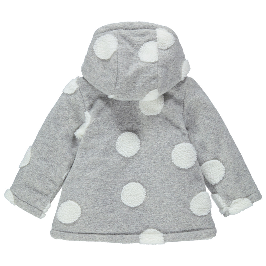 Parka con capucha y lunares de borreguillo 