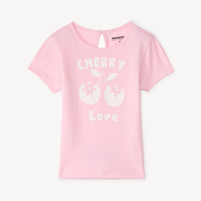 Camiseta de manga corta con estampado divertido para niña. 