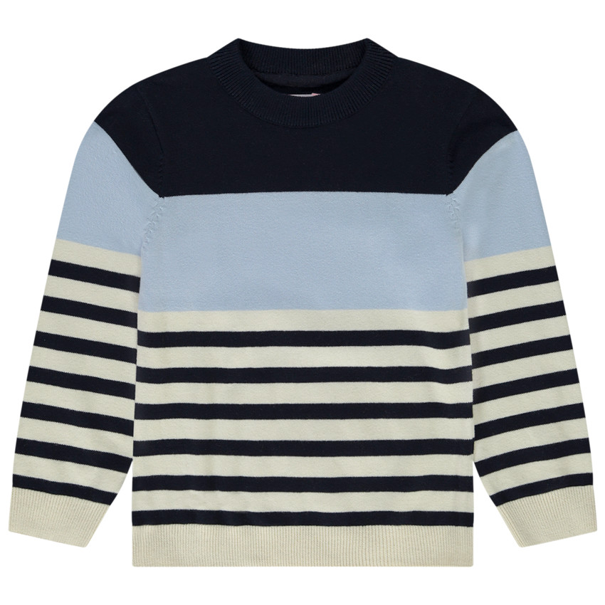 Jersey de punto a rayas fantasía para niño 