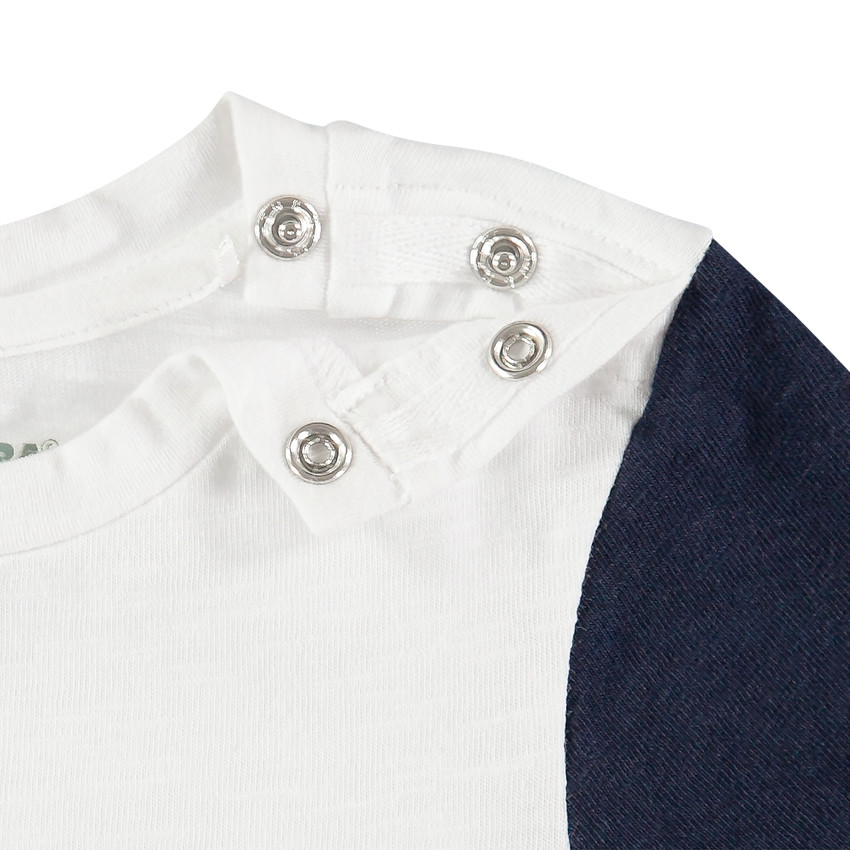 Conjunto con camiseta estampada crocodilo y pantalón corto  de algodón bio 