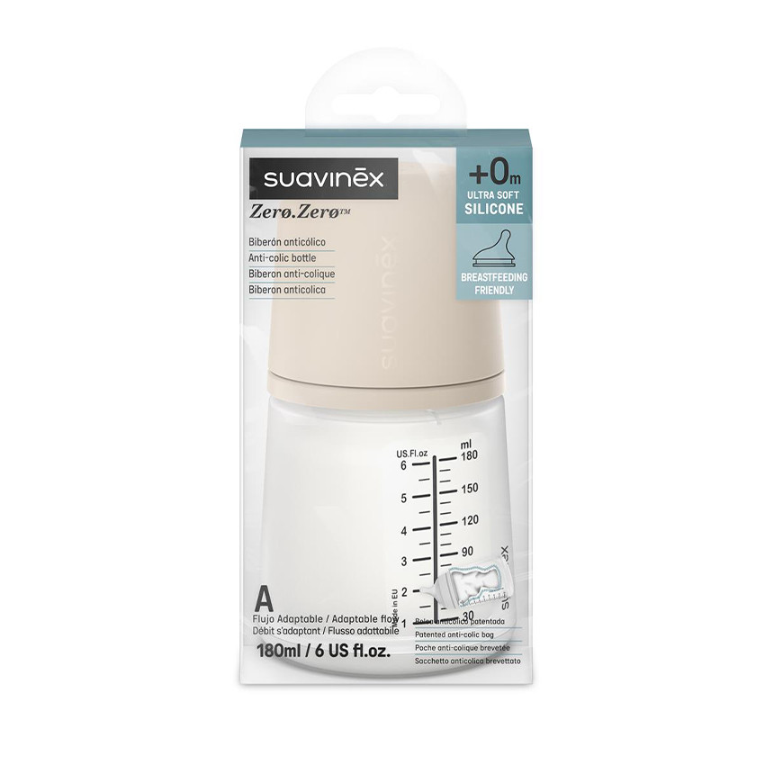 Biberón anti-cólicos Zero.Zero especial lactancia mixta 180 ml Light 