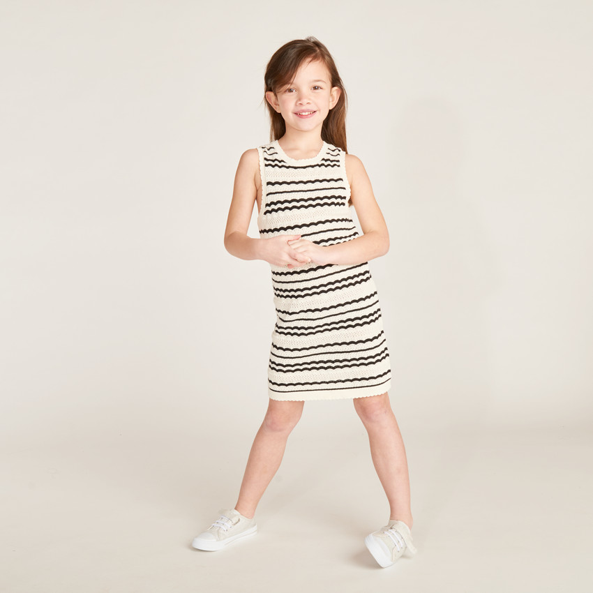 Ropa sin mangas de punto con rayas para niña 
