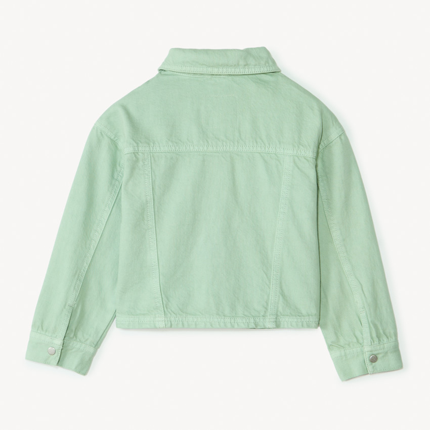 Chaqueta de mezclilla lisa con tachuelas decorativas para niña 