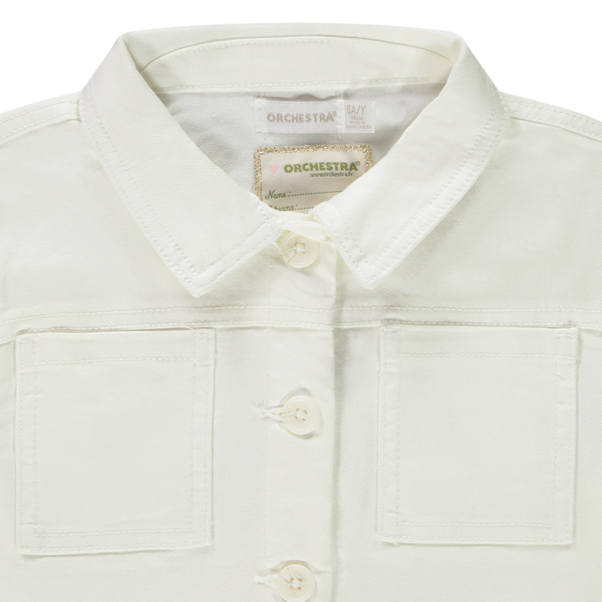 Chaqueta vaquera estilo worker con acabado raw cut para niña 