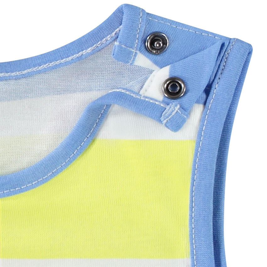 Lote de 2 camisetas sin mangas fantasía de jersey slub para bebé niño 