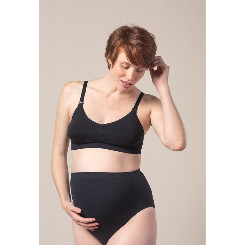 Pantalones de maternidad de cintura alta sin costuras en color liso 