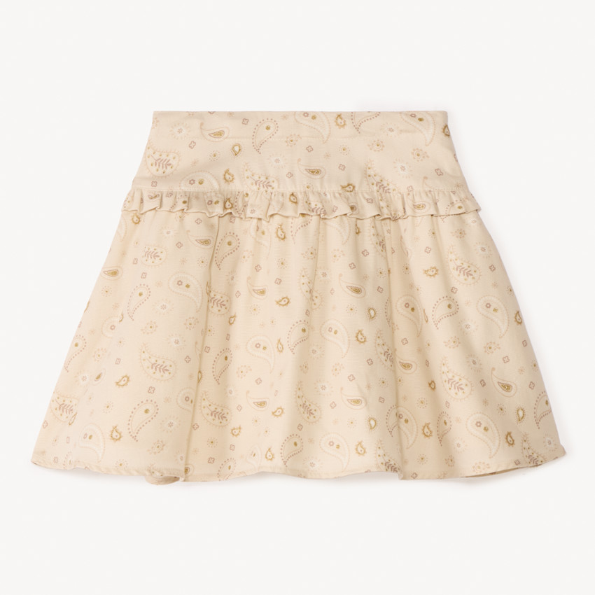Falda con volantes estampada de cachemira niña 