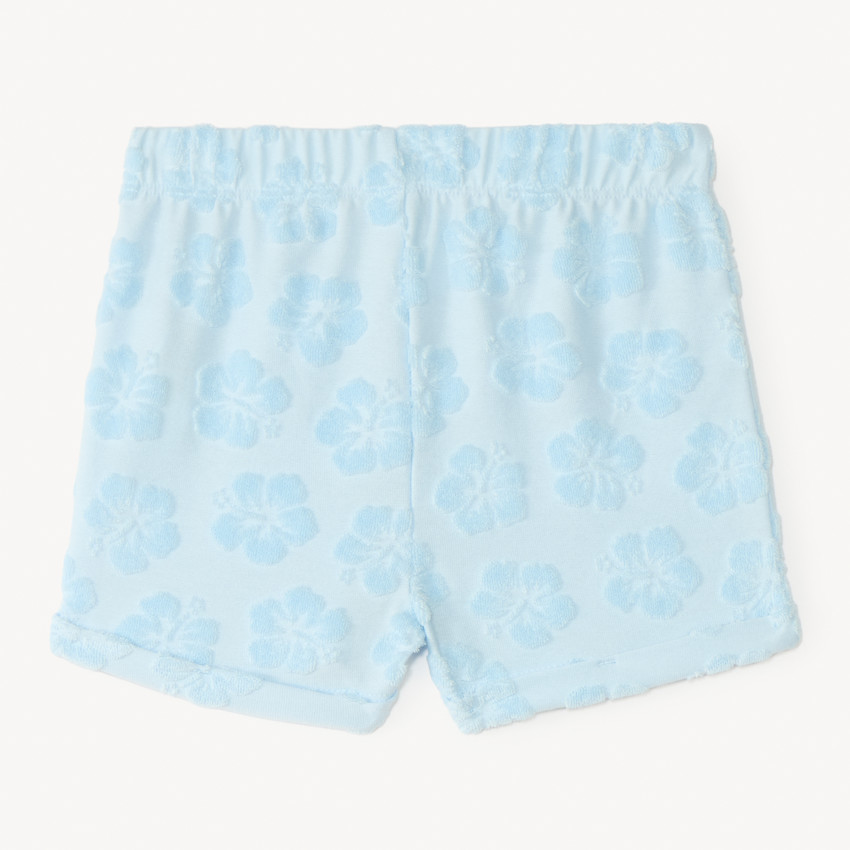 Short de felpa con motivos en relieve para niña bebé. 
