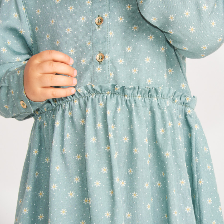 Ropa de bebé niña de manga larga con cuello de camisa 