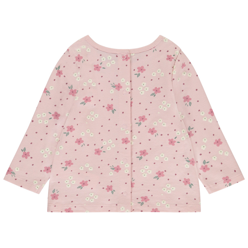 Pijama de 2 piezas con estampado de flores para niña con acabados diferentes según la edad 