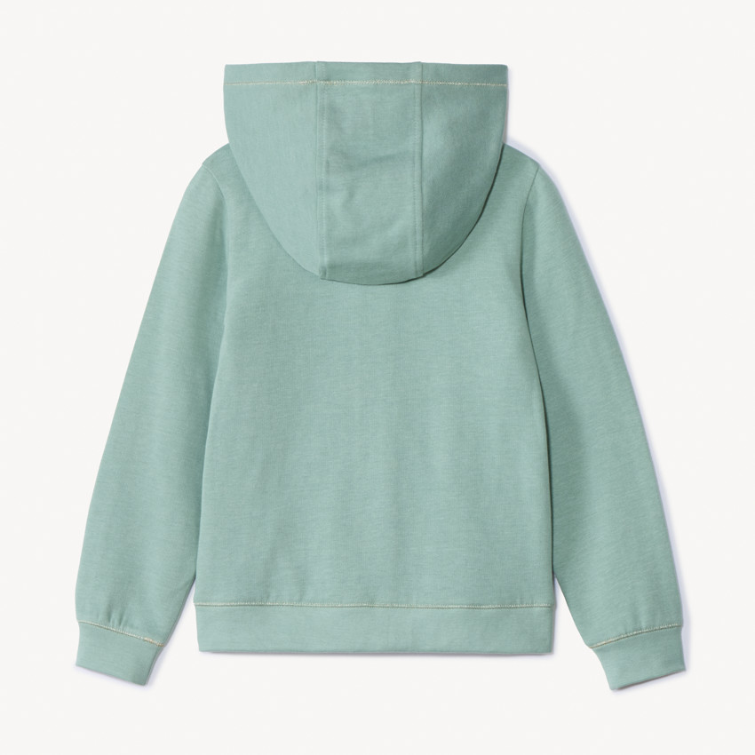 Chaleco con capucha de felpa con bordado de corazón para niña 