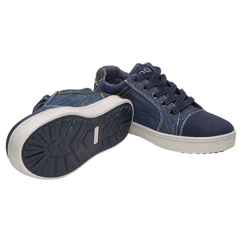 Zapatillas de lona bajas con cordones y cremallera lateral 