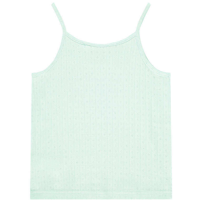 Camiseta sin mangas de punto calado para niña 