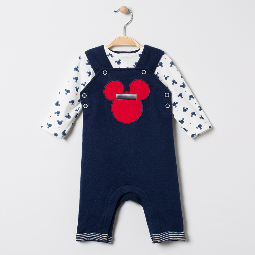 Ensemble salopette et t-shirt imprimés all-over Mickey Disney  