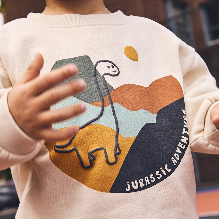 Sudadera oversize con estampado de dinosaurios para bebé niño 