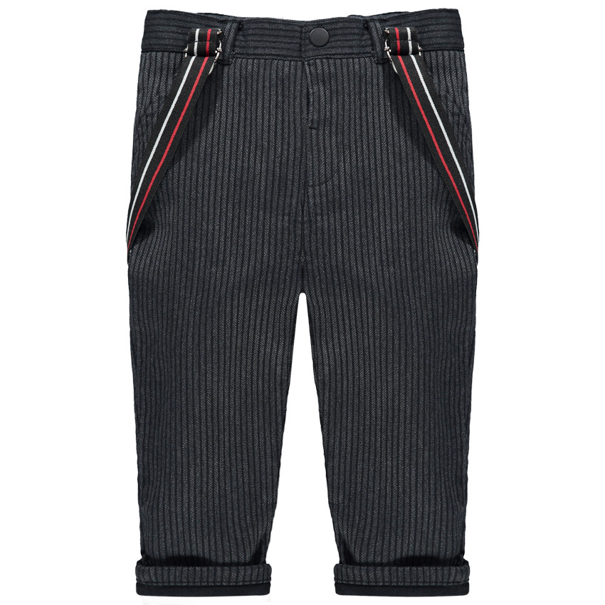 Pantalon rayé à bretelles de fête pour bébé garçon 