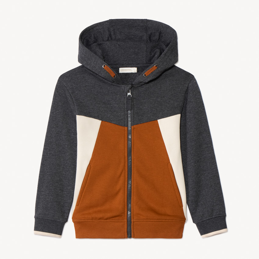 Chaleco de manga larga efecto colorblock con capucha para niño 