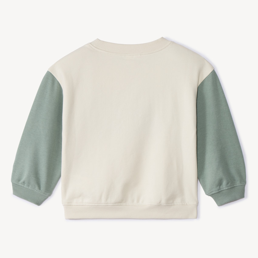 Sudadera felpa oversize bicolor con motivo scooter para bebé niño 