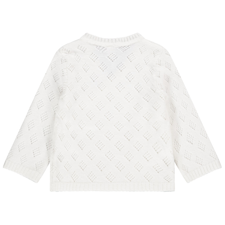 Chaleco de punto estilo cruzado con tejido calado para bebé niña  Additional Chaleco de punto estilo cruzado con tejido calado para bebé niña