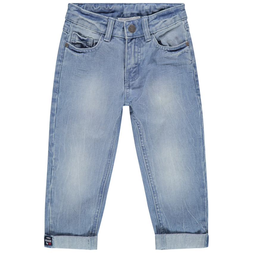 Pantalón pirata vaquero recto con efecto desgastado y arrugado  Additional Pantalón pirata vaquero recto con efecto desgastado y arrugado