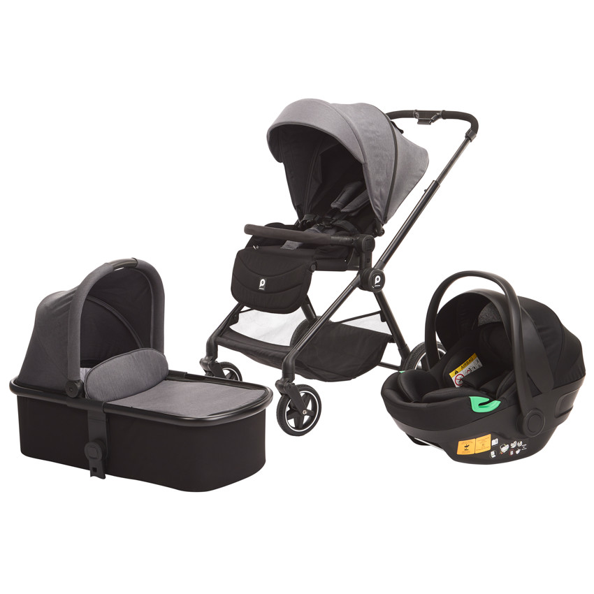 Carrito Trío Athéna con silla de coche i-Prim gris 