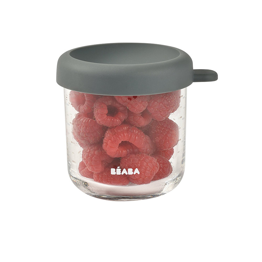 Tarro de conservación de vidrio 250ml gris mineral 