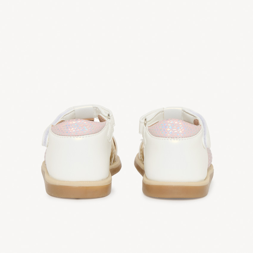 Sandalias velcro con tiras cruzadas fantasía para bebé niña 