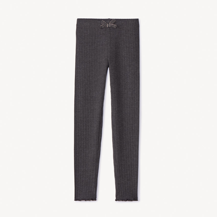 Legging acanalado con lazo decorativo para niña 