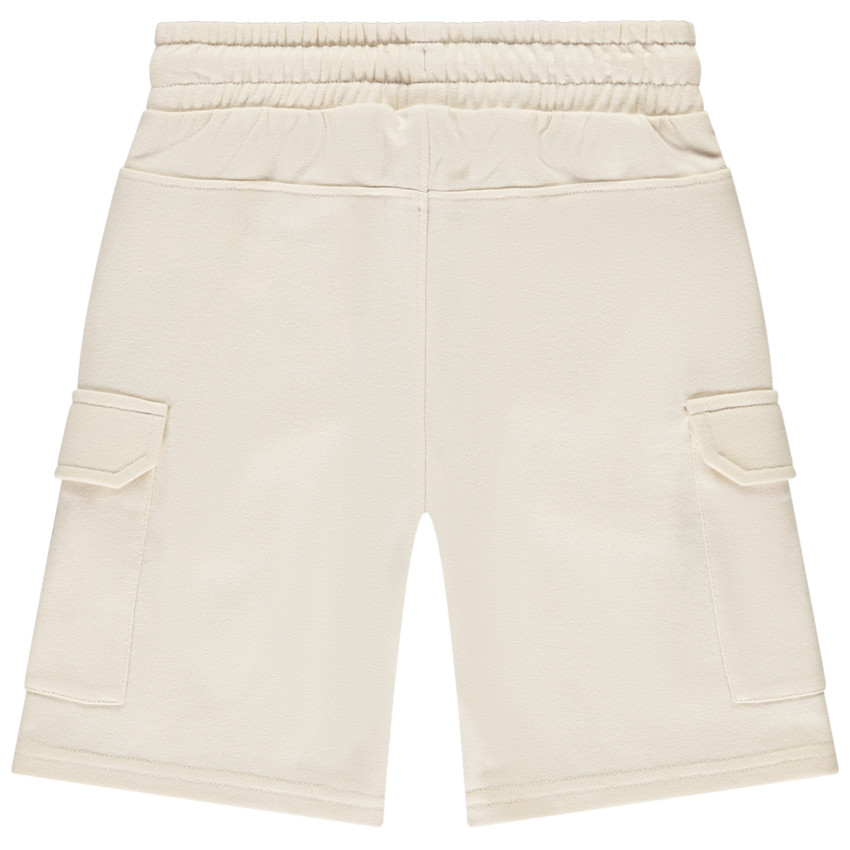 Bermuda de felpa lisa con bolsillos estilo cargo para niño 