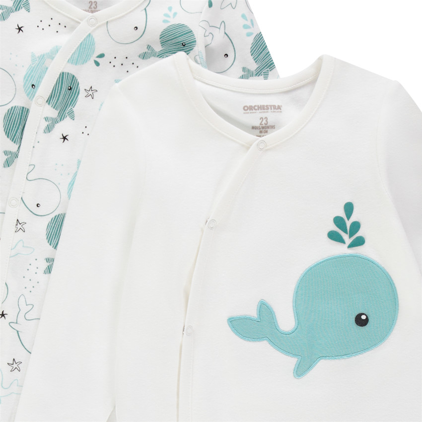 Pack 2 peleles motivo ballena 