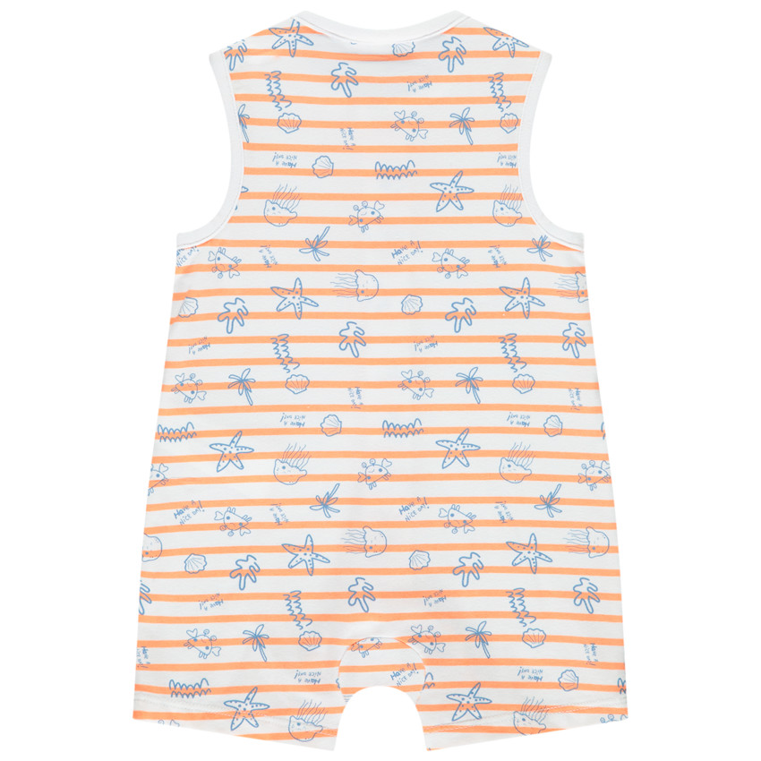 Pelele corto de rayas y estampado fantasía para bebé niño 