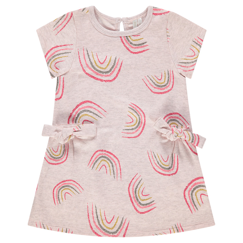 Vestido de manga corta de punto con arcoíris estampados all over  Additional Vestido de manga corta de punto con arcoíris estampados all over