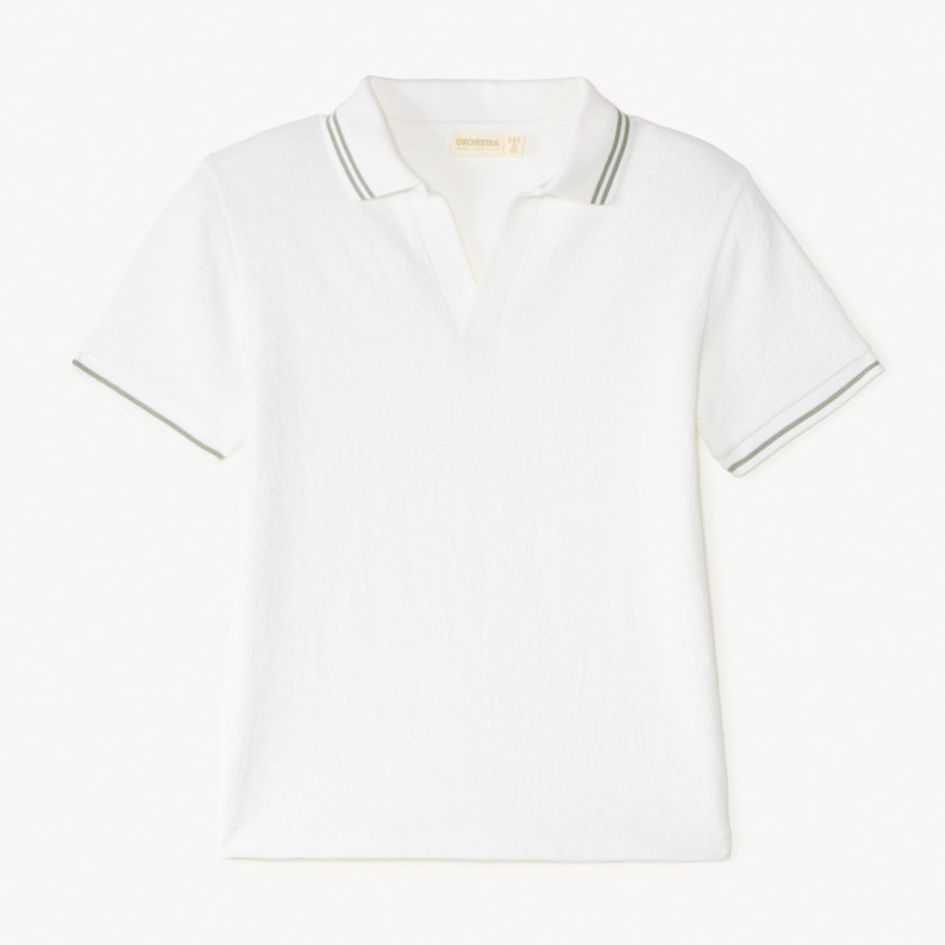 Polo de manga corta de punto liso para niño. 
