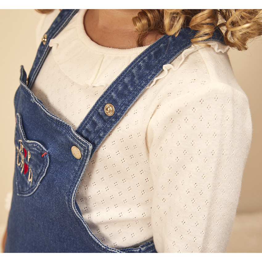 Robe à bretelles effet jean pour bébé fille 