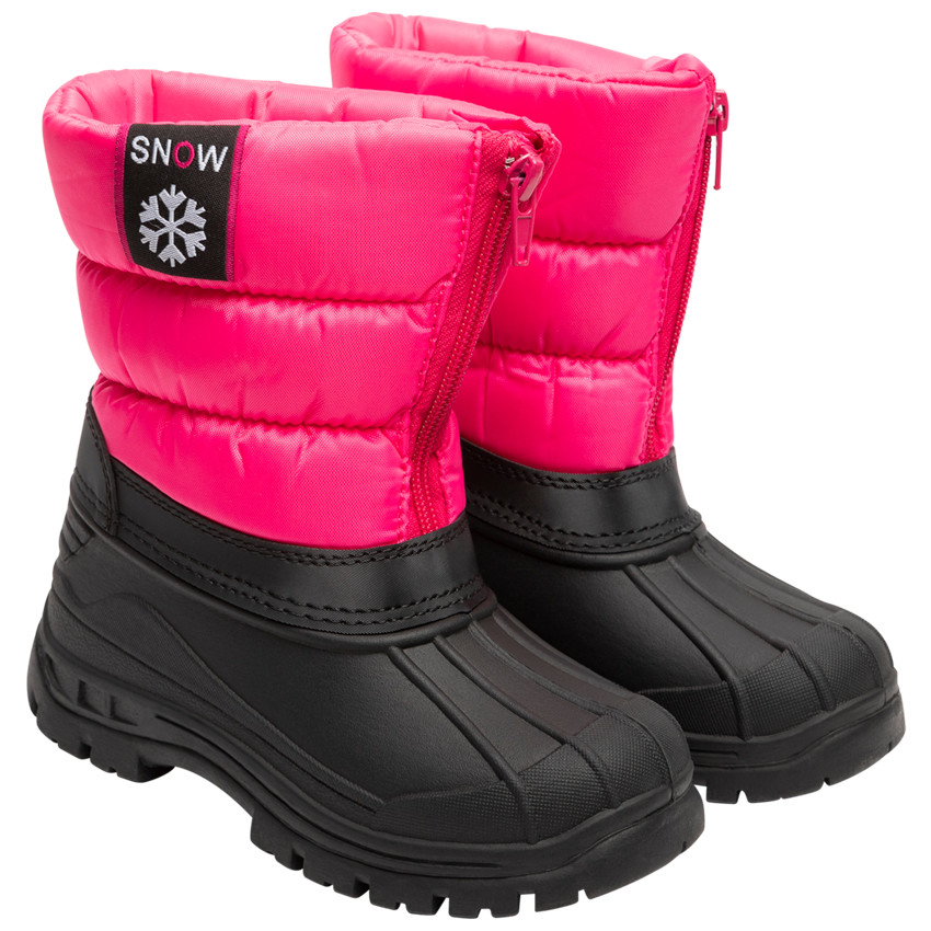 Botas de agua de caucho con parte superior impermeable y cuello acolchado para niña 
