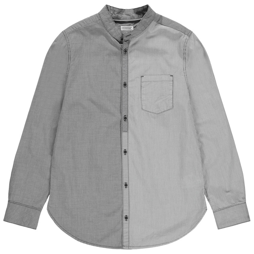 Junior - Chemise manches longues à fines rayures all-over 