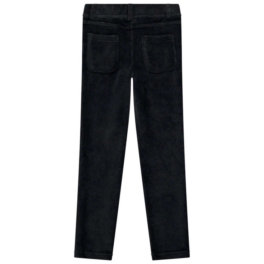Jeggings de terciopelo lisos con bolsillos para niña 