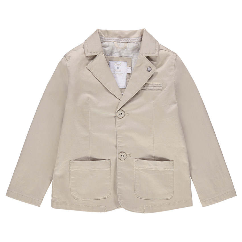 Americana lisa de algodón con bolsillos 