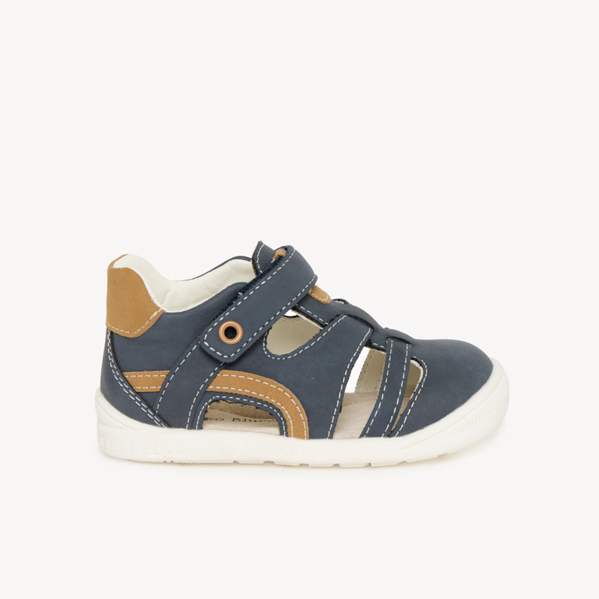 Sandalias velcro con piezas en contraste para bebé niño 