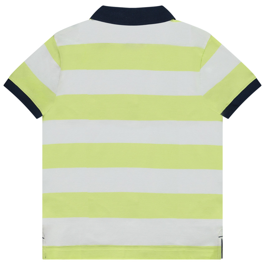 Polo de manga corta rayas con bordado de palmera para niño 