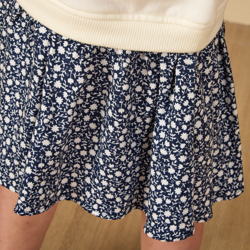 Vestido de manga larga en sarga y felpa efecto 2 en 1 para bebé niña 