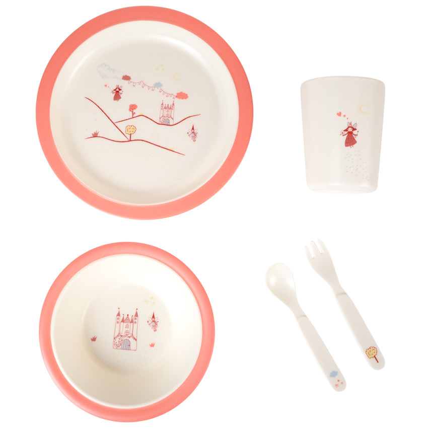 Coffret de comida de 5 piezas en melamina - Mi pequeña hada 