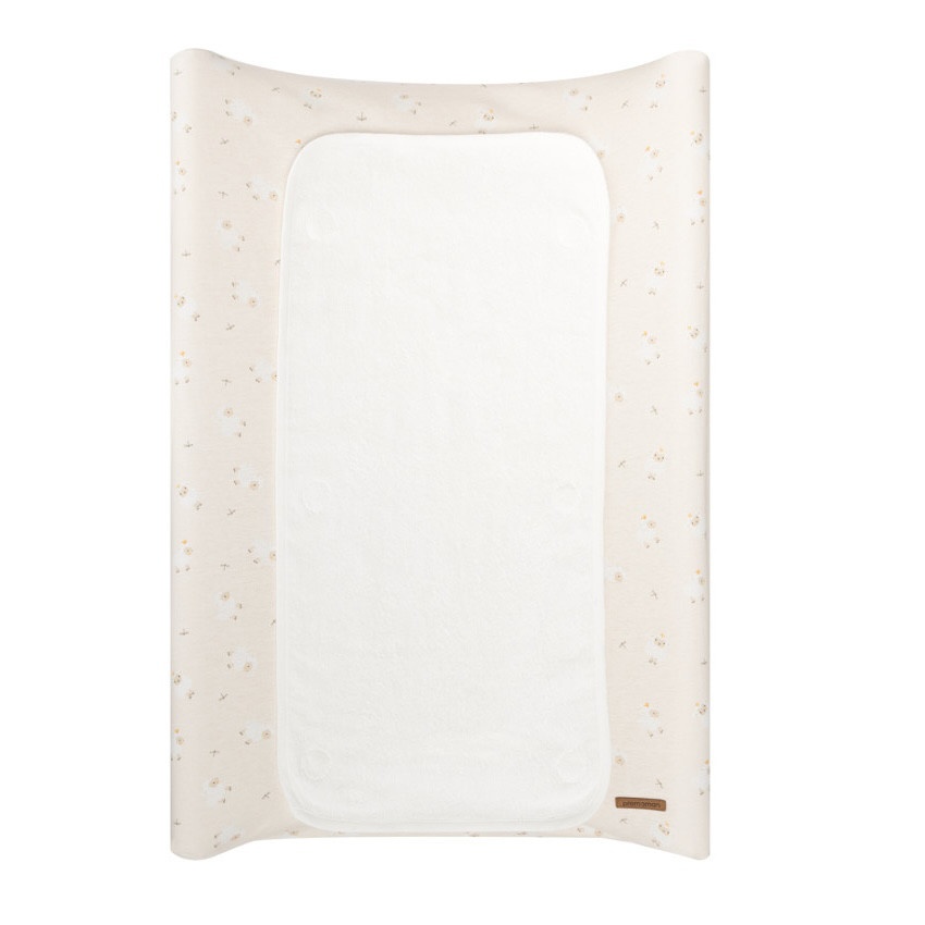 Funda de cambiador con estampado de ovejas La Vie à la Ferme beige 