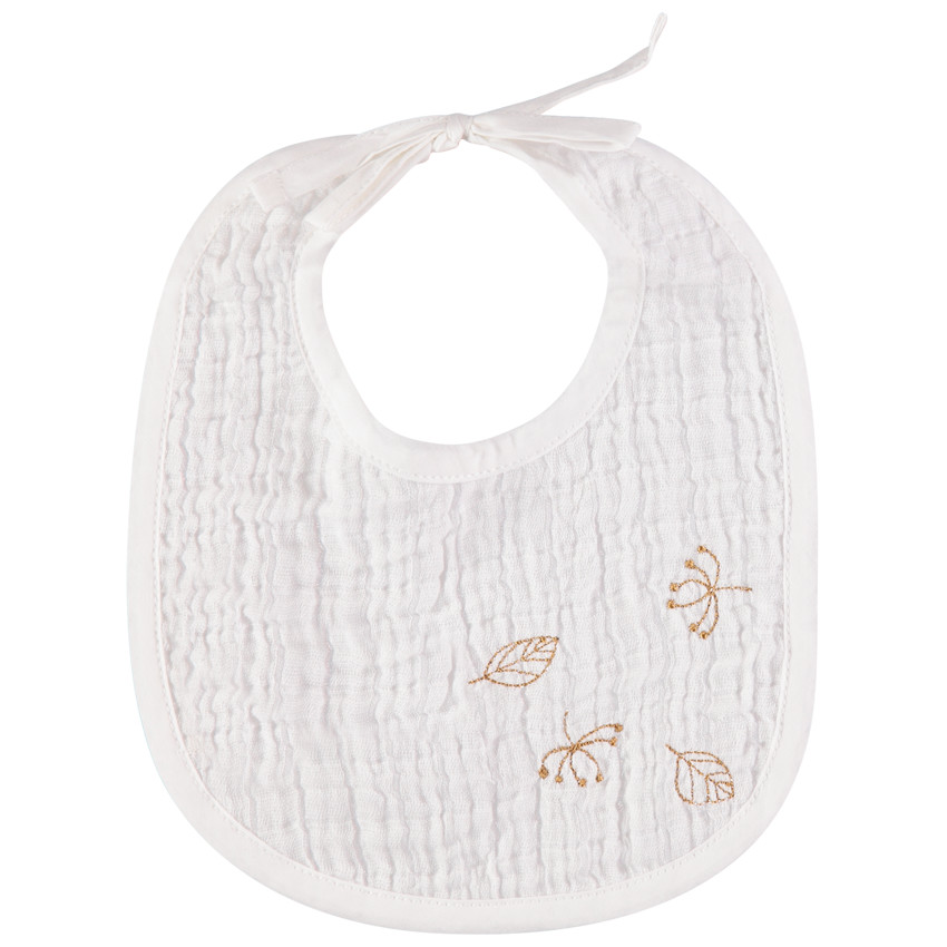 Babero de algodón con bordados 