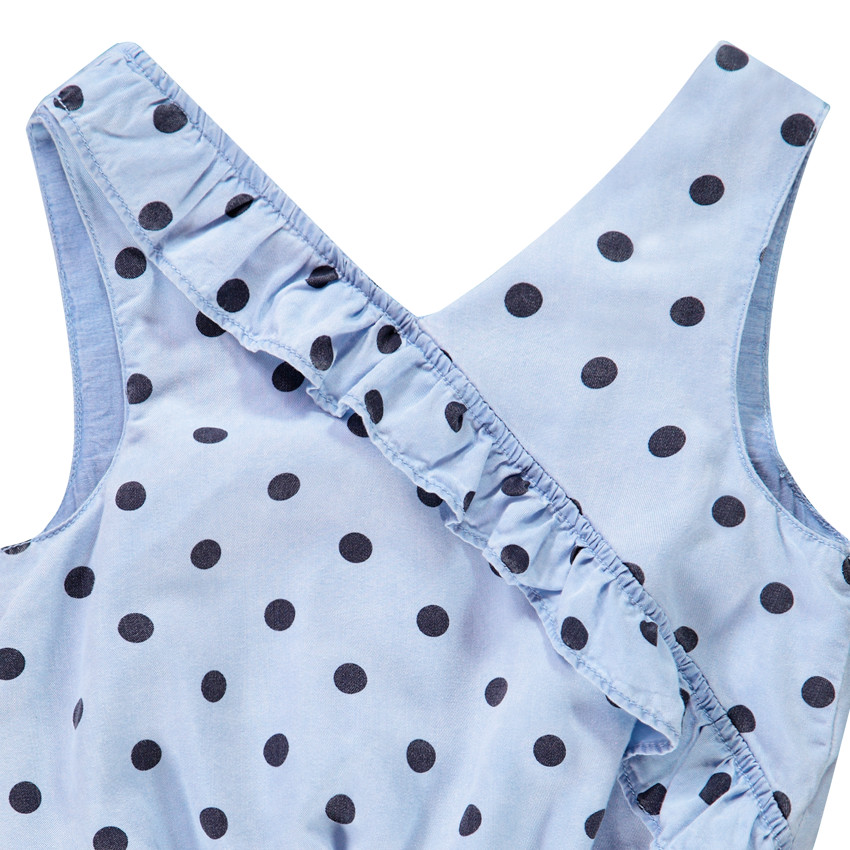 Mono corto de lyocell con estampado de lunares para niña  Additional Mono corto de lyocell con estampado de lunares para niña