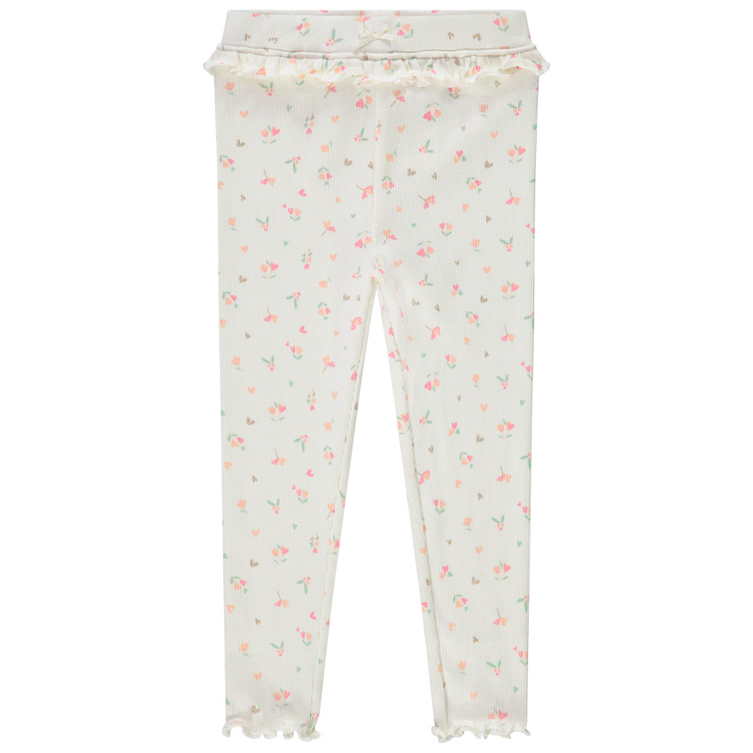 Camiseta larga acanalada con estampado de fantasía para bebé niña 